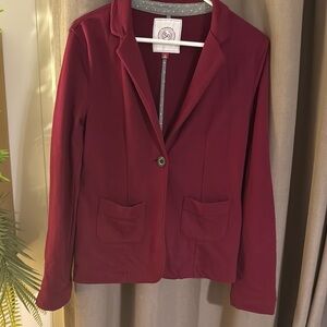 SO Authentic American Heritage MED Burgundy Blazer Girls Long Sleeve